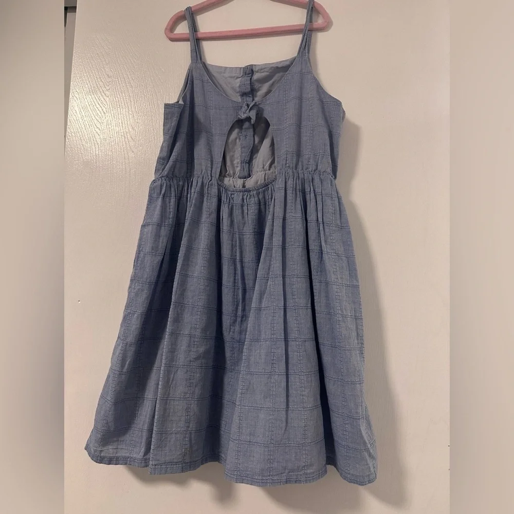 Cat & Jack Light Blue Buttoned Kids Dress size large (10/12)